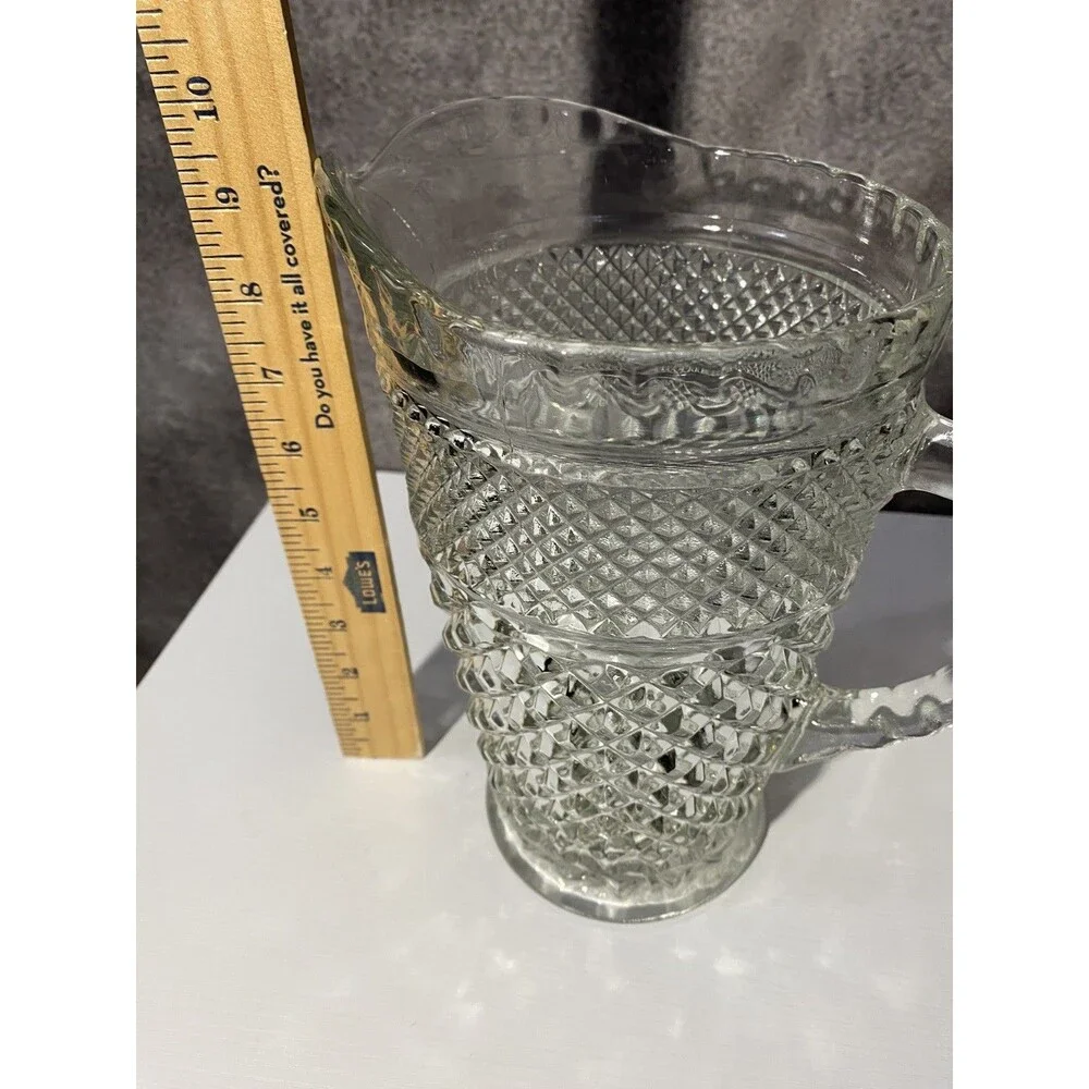 Vintage Anchor Hocking Wexford Glass Pitcher 9
